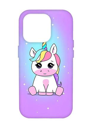Матовый чехол с красными боками на apple iphone 14 pro max :: единорог (принт 103)