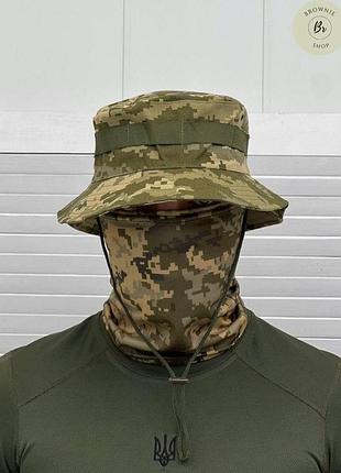 Тактична бавовняна панама на шнурку з регулюванням піксель. капелюх армійський. військова панамка (арт. 14693)
