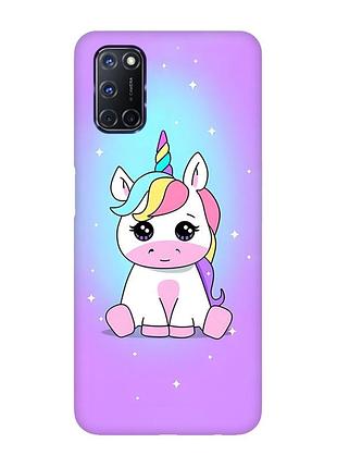 Матовый чехол с красными боками на oppo a52/ a72/ a92 :: единорог (принт 103)