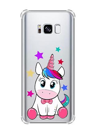 Чохол з потовщеними кутами на samsung galaxy s8 :: єдиноріг (принт 102)