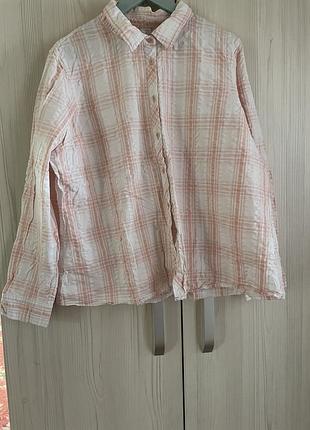 Жіноча сорочка рожево-білого кольору. розмір xl -xxl, 50-52