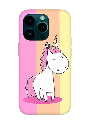 Матовий чохол з червоними боками на apple iphone 14 pro :: єдиноріг (принт 104)