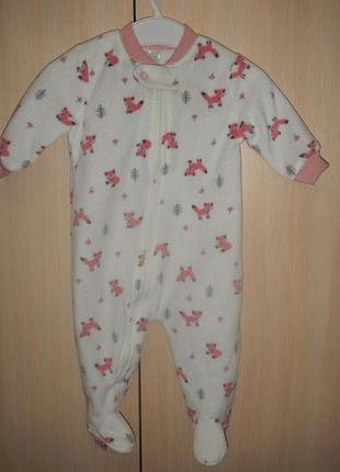 Флісовий чоловічок ромпер baby р. 50-62см(0-3 міс)