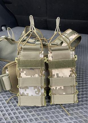 Підсумок тактичний під магазин ак/рпк відкритого типу з пластиком піксель, кордура, molle