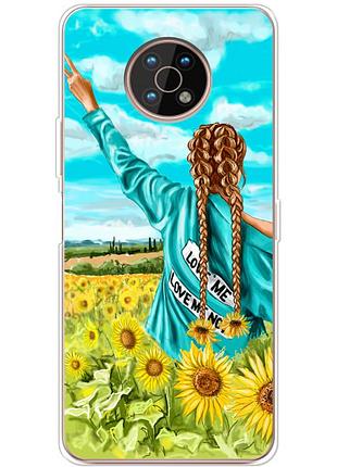 Чехол силиконовый с картинкой на nokia g50 (патриотический, девушка украинка)