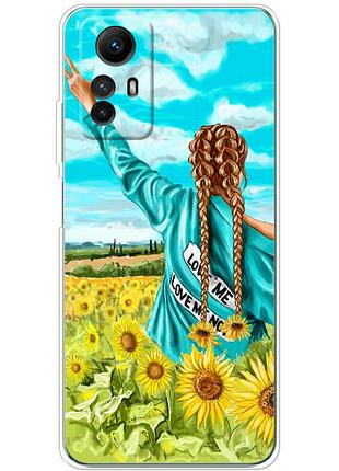 Чехол силиконовый с картинкой на xiaomi redmi note 12s (патриотический, девушка украинка)