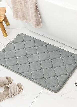 Коврик для ванной комнаты и душа bathlux 40х60 антискользящий, мягкий, водопоглощающий, серый