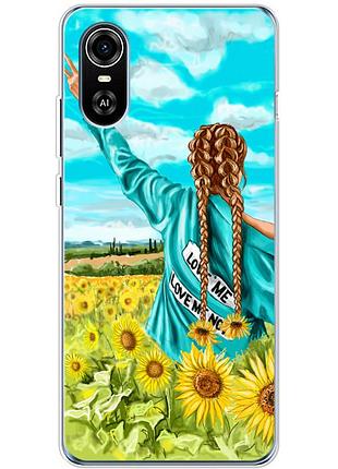 Чехол силиконовый с картинкой на zte blade a31 plus (патриотический, девушка украинка)