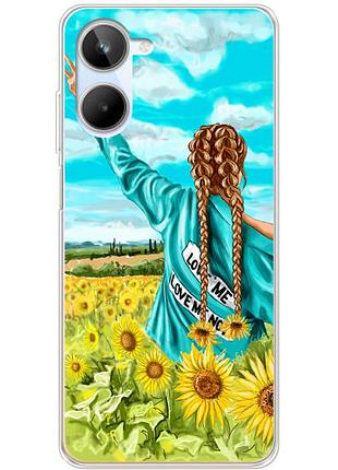 Чехол силиконовый с картинкой на realme 10 4g (патриотический, девушка украинка)