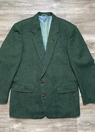 Vintage yorkshire tweed by moon olive green wool blazer jacket mens uk 44 made in england