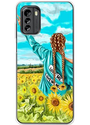 Чохол силіконовий з картинкою на nokia g60 (патріотичний, дівчинка українка)