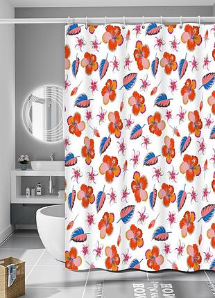 Шторка для ванны из полиэстера водонепроницаемая bathlux 180x180 см с кольцами, занавеска для ванной комнаты