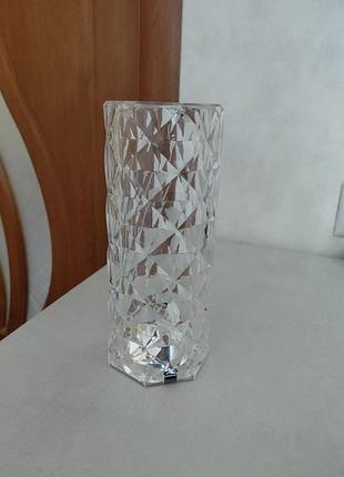 Красива led ваза з підсвіткою, як нова світить різними кольорами.