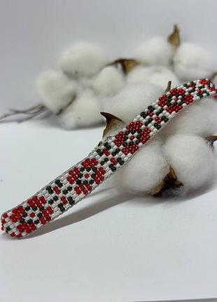 Браслет з бісеру в стилі "фольк" - квіти