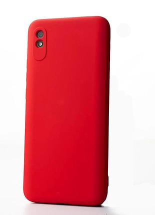 Силіконовий чохол soft touch з мікрофіброю для xiaomi redmi 9а червоний