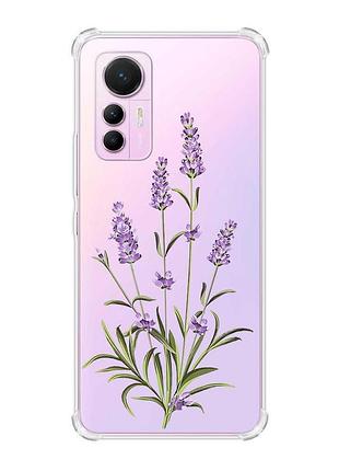 Чохол з потовщеними кутами на xiaomi 12 lite :: гілочки лаванди (принт 266)