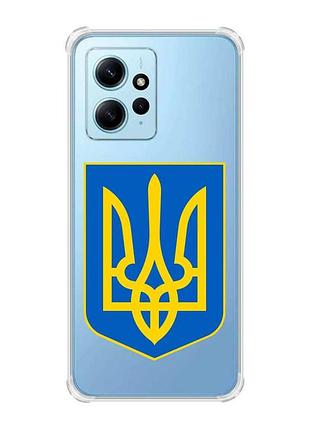 Чехол с утолщенными углами на xiaomi redmi note 12 4g :: тризуб украина (принт 256)