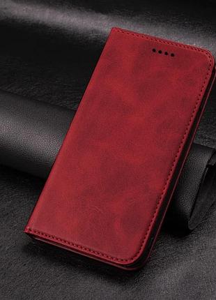 Чохол книжка магніт xiaomi redmi 12с червоний прошитий