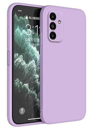 Матовий силіконовий чохол із мікрофіброю на samsung a14 бузковий