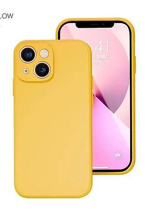 Чехол на 12 айфон высокая защита / закрытая камера original square case 12 iphone желтый
