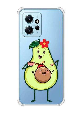 Чехол с утолщенными углами на xiaomi redmi note 12 4g :: малыш авокадо (принт 309)