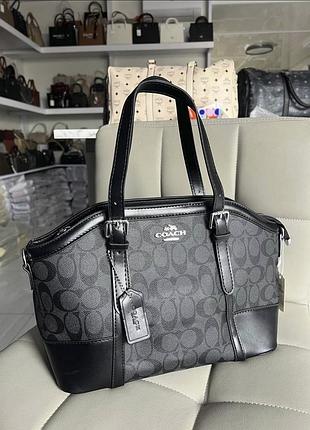 Женская сумка coach, сумка коач, сумка шоппер, вместительная сумка, офисная сумка, shopper, шопер чорний