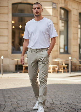 Чоловічі штани only & sons салатові (бавовна/льон) р. 32/32 slim