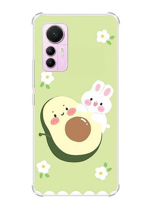 Чохол з потовщеними кутами на xiaomi 12 lite :: авокадо і зайченя (принт 311)