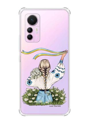 Чехол с утолщенными углами на xiaomi 12 lite :: девушка с лентой (принт 17)