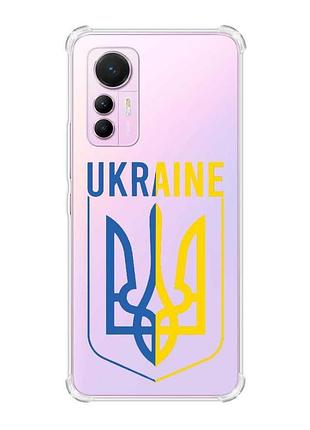 Чохол з потовщеними кутами на xiaomi 12 lite :: тризуб (патріотичний принт 254)
