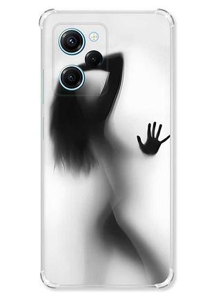 Чохол з потовщеними кутами на xiaomi redmi note 12 pro speed 5g :: силует дівчини (принт 66)