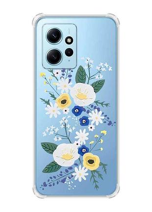 Чохол з потовщеними кутами на xiaomi redmi note 12 4g :: квіти. акварель (принт 271)