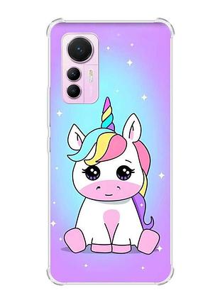 Чехол с утолщенными углами на xiaomi 12 lite :: единорог (принт 103)