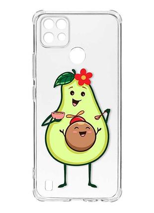 Чехол с утолщёнными углами на realme c21 :: малыш авокадо (принт 309)