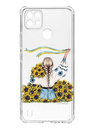 Чехол с утолщёнными углами на realme c21 :: девушка с лентой (принт 25)