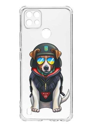 Чехол с утолщёнными углами на realme c21 :: патрон (патриотический принт 4)