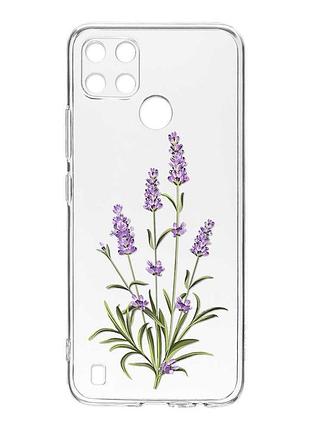 Прозорий чохол на realme c21y :: гілочки лаванди (принт 266)