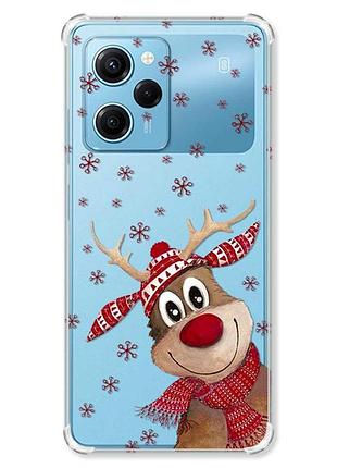 Чохол з потовщеними кутами на xiaomi redmi note 12 pro speed 5g :: зимове оленятко (принт 149)