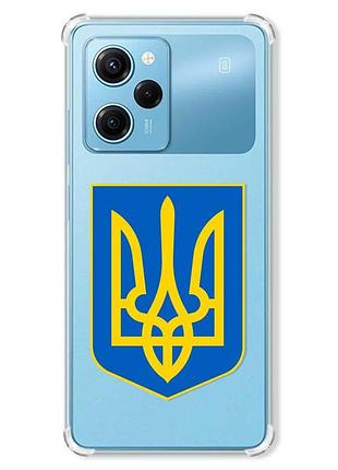 Чехол с утолщенными углами на xiaomi redmi note 12 pro speed 5g :: тризуб украина (принт 256)