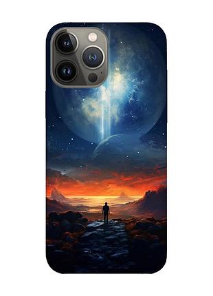Чехол с красными боками на apple iphone 13 pro :: космос (принт 247)