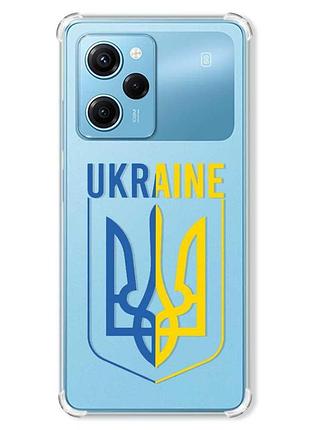 Чохол з потовщеними кутами на xiaomi redmi note 12 pro speed 5g :: тризуб (патріотичний принт 254)