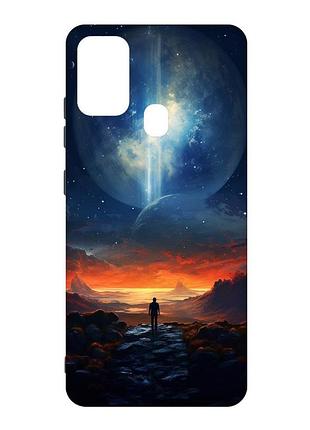Чехол с черными боками на samsung galaxy m30s/m21 :: космос (принт 247)