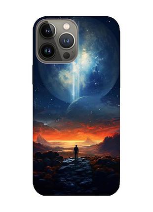 Чохол з рожевими боками на apple iphone 13 pro :: космос (принт 247)