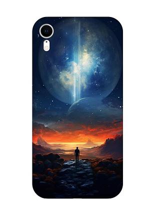 Чехол с красными боками на apple iphone xr :: космос (принт 247)