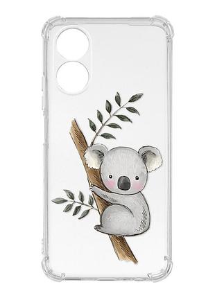 Чехол с утолщёнными углами на oppo a17 :: коала (принт 132)