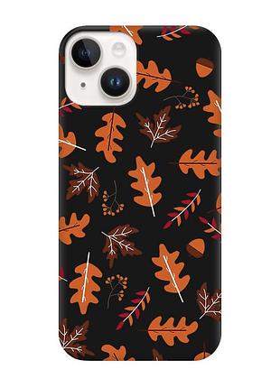 Матовий чохол з чорними боками на apple iphone 14 :: осінь (принт 107)