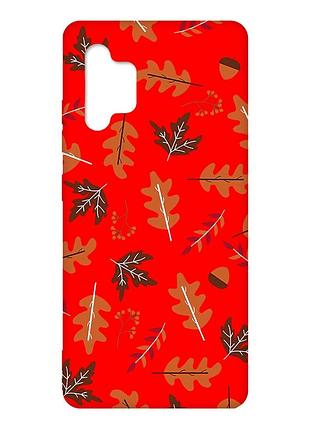 Матовый чехол с красными боками на samsung galaxy a32 :: осень (принт 107)