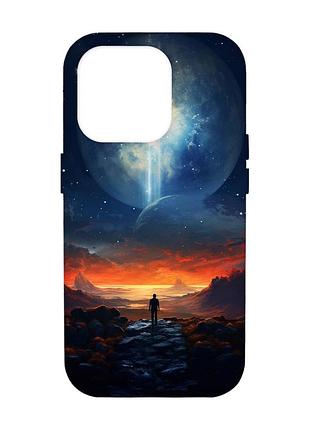 Чехол с бирюзовыми боками на apple iphone 14 pro max :: космос (принт 247)