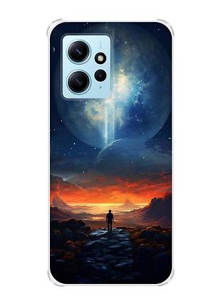 Чохол з потовщеними кутами на xiaomi redmi note 12 4g :: космос (принт 247)