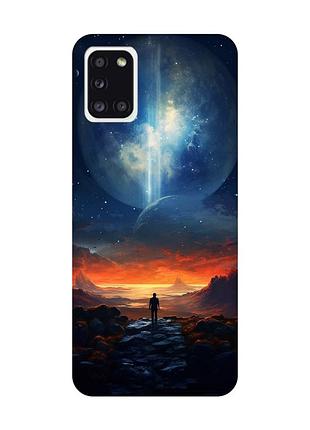 Чехол с черными боками на samsung galaxy a31 :: космос (принт 247)
